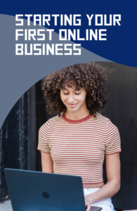 Online business beginner on a laptop